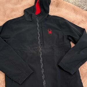Spyder Men's Performance ski  Jacket in Black with Red Details